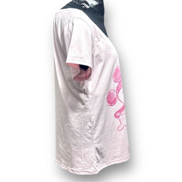 Disney 2XL Pink Mickey Minnie Graphic Tee Cotton True Love Top Barbiecore Retro - Picture 3 of 6